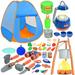 Kids Camping Set with Tent 45PCS - Camping Toy Set for Indoor/Outdoor Kids Pretend Play Camp Gear Tools With LED Fire Flashlight Compass Whistle