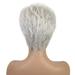 GWAABD Hair Wigs for Women Human Hair Women s Silver Gray Wig Hair Cover Party Decorations Protective Headgear