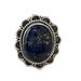 Nobility Garden,'Flower-Themed Handcrafted Lapis Lazuli Cocktail Ring'