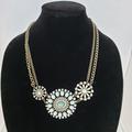 J. Crew Jewelry | J Crew Necklace 21" L Floral Blue Cabochon Rhinestone Collar Statement Fashion | Color: Blue/Green | Size: Os