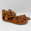 American Eagle Outfitters Shoes | American Eagle Outfitters Back Zip Strappy Sandals | Color: Brown/Tan | Size: 10