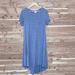 Lularoe Dresses | Lularoe Carly Dress, Size S, Heather Blue With Grey Horizontal Stripes | Color: Blue/Gray | Size: S