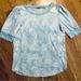 Anthropologie Tops | Anthropologie Jane + Delanley Baby Blue Tye Dye Top Puff Sleeve Size Medium | Color: Blue/White | Size: M