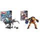 LEGO 76248 Marvel Der Quinjet der Avengers & 76243 Marvel Rocket Mech, Spielzeug-Action-Figur des Waschbär Avengers aus Guardians of The Galaxy mit Sammelfiguren für Kinder ab 6 Jahren