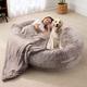 Human Sized Dog Bed， Human Dog Bed, Washable Faux Fur Human Dog Bed For People Doze Off, Napping Orthopedic Dog Bed, Giant Beanbag Dog Bed With Blanket For People, Families, Pets ( Color : Khaki , Siz