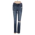 Abercrombie & Fitch Jeans - Mid/Reg Rise Skinny Leg Denim: Blue Bottoms - Women's Size 25 - Dark Wash