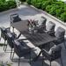 SHINYOK Rectangular 8 - Person 78.74" Long Outdoor Dining Set w/ Cushions Wood/Plastic in Black/Brown | 78.74 W x 35.43 D in | Wayfair