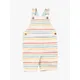 Little Green Radicals Baby Organic Cotton Rainbow Striped Dungaree Shorts, Multi