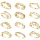 Bagues Parker réglables pour femmes bague de pied or argent métal document rond bijoux pour