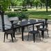 Corrigan Studio® Fairwinds Rectangular 6 - Person 62.99" Long Outdoor Dining Set Wood/Plastic in Black/Brown | 62.99 W x 35.43 D in | Wayfair