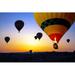 Ebern Designs Hot Air Balloon in Sky - Wrapped Canvas Photograph Canvas in Black/Blue/Brown | 20 H x 30 W x 1.25 D in | Wayfair
