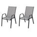 Latitude Run® Stacking Patio Dining Armchair Metal in Gray | 36 H x 22 W x 29 D in | Wayfair 5C4CF1BD1CD84EDFA0D4253C79642E5C