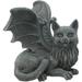 Trinx Iene Winged Cat Gargoyle Ledge Shelf Desk Sitter Statue Resin in Blue/Green/Red | 4 H x 4 W x 4 D in | Wayfair