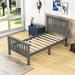 Red Barrel Studio® Twin Size Wood Platform Bed w/ Headboard & Footboard Wood in Gray | 42 H x 43 W x 78 D in | Wayfair