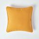 Homescapes - Housse coussin Uni Jaune moutarde - 45 x 45 cm - Jaune Moutarde