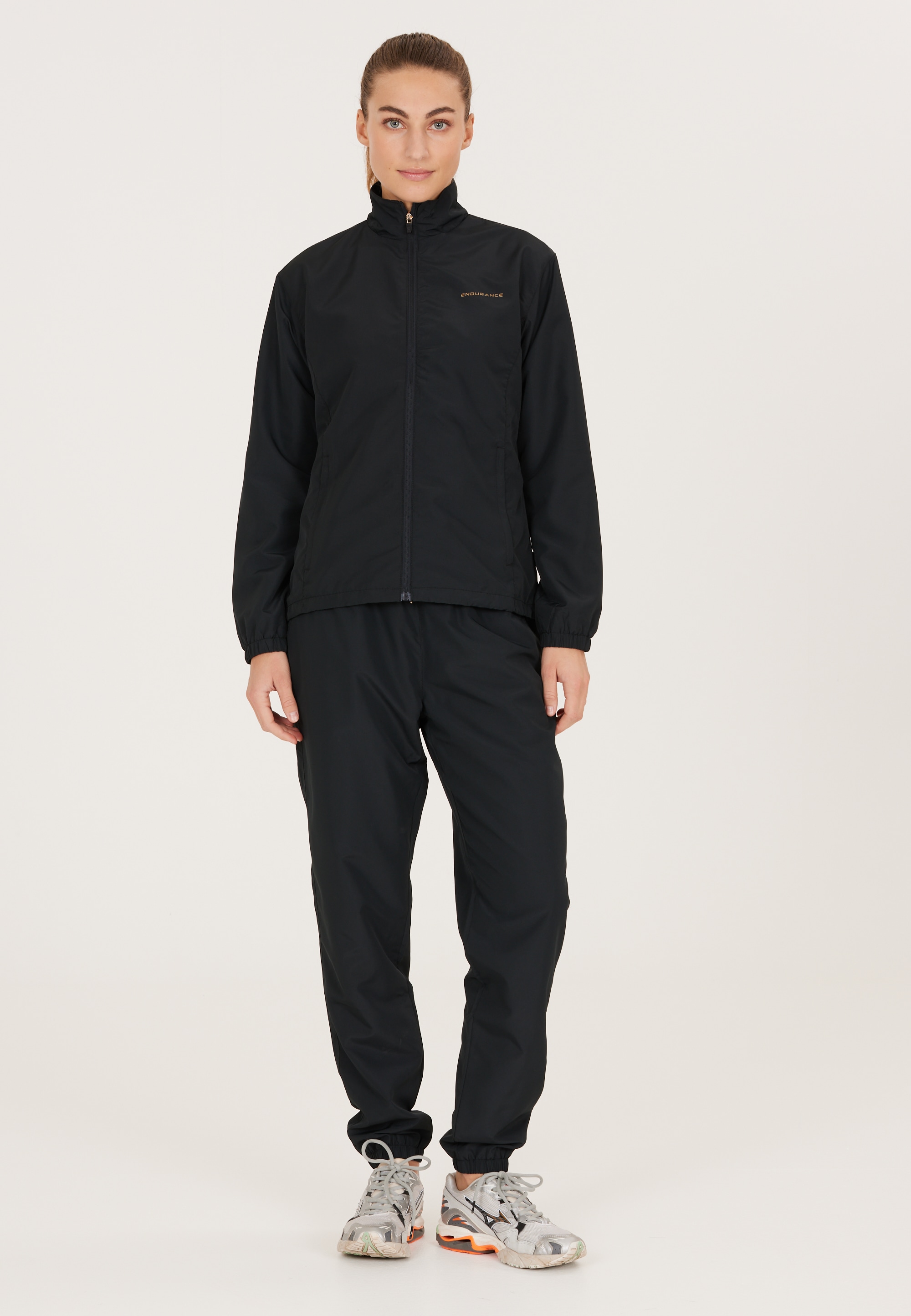 Sportanzug ENDURANCE "Song", Damen, Gr. 42, schwarz, 100% Polyester, unifarben, Sportlich, Sportanzüge, mit lockerer Passform Image