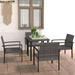 Aibecy 5 Piece Patio Dining Set Poly Rattan Gray