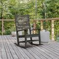 BizChair Contemporary Rocking Chair All-Weather HDPE Indoor/Outdoor Rocker in Gray