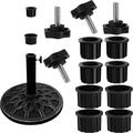 12 Pack Umbrella Base Stand Hole Ring Plug Cover and Cap Patio Umbrella Stand Replacement Parts Umbrella Stand Base Screw Umbrella Pole Cap for Backyard Patio Table Decks(Black)