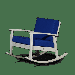 Living Room Chair Outdoor Indoor Rocking Chair Upholstered Armchair with Extra Wide and Deep Seat Cushion Leisure Reading Chair for Living Room Bedroom Patio Gray+Navy