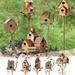 Metal Bird House Aviary Wood Pile Garden Decoration Bird House Iron Art Ornament Birdhouse Garden Stakes Metal Bird House With Pole Large Bird Houses