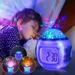 Alarm Clock Projector Kids Sleep Clock Starry Sky Night Light Star Projection Clock Music Digital Alarm Clock with LED Backlight Calendar Thermometer for Kids Baby Children Bedroom Party