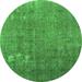 Ahgly Company Indoor Round Persian Green Bohemian Area Rugs 5 Round