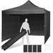 Texinpress 10x10 ft Ez Pop up Commercial Canopy Tent with Sidewalls Black