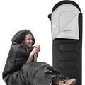 KingCamp Camping Sleeping Bag 3 Season Waterproof Lightweight Sleeping Bag for Adults(Black 26.6â„‰-53.6â„‰)