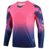 inhzoy Kids Youth Padded Goalkeeper Jersey Football Long Sleeve Goalie Shirts Hot Pink 14-15