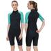 Flexel Shorty Wetsuit Women and Men 2mm Short Sleeves Neoprene Surfing Wet Suits Adult Shortie for Snorkeling Kayaking Boarding Swimming