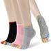 Toe Socks LOFIR Slipper socks Pilates Grip Socks for Women Non Slip Socks Ankle Toe Separator Socks for Women Pilates Athletic Barre Hospital Size 8.5 to 11 3 Pairs Pink Gray Black