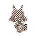 Baby Girl Summer Clothes Ruffle Sleeveless Linen Crop Top Elastic Waist Bloomers Shorts 2Pcs Outfit Set