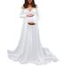 Baycosin Maternity Dress For Photoshoot Off Shoulder Long Sleeve Photography Gown Maxi Photo Dresses