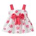 Baby Deals! Toddler Girl Clothes Clearance Toddler Girls Casual Dresses Kids Dresses Clearance Toddler Kids Baby Girls Summer Cute Floral Print Slip Dress Bowknot Princess Dress