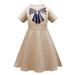 Toddler Girls M3gan Gown Costume Dress Ruffle Trim Dress for Halloween Party Role Play Outfits