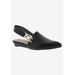 Wide Width Women's Fret Flat by Bellini in Black Smooth (Size 7 1/2 W)