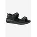 Extra Wide Width Women's Sophie Sandal by Drew in Black Mesh Combo (Size 6 1/2 WW)