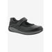 Women's Trust Flat by Drew in Black Leather (Size 10 XW)