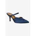 Wide Width Women's Estelia Mules by J. Renee in Navy Satin (Size 11 W)