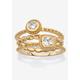 Women's .62 Tcw 18K Gold-Plated Sterling Silver Stack 3 Piece Cubic Zirconia Ring Set by PalmBeach Jewelry in Gold (Size 9)