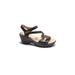 Wide Width Women's Cindy Ankle Strap Wedge Sandal by Hälsa in Black Embossed (Size 9 1/2 W)