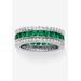 Women's 6.03 Tcw Simulated Emerald Eternity Ring In Platinum-Plated Sterling Silver by PalmBeach Jewelry in Green (Size 9)