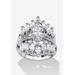 Women's 5.98 Tcw Marquise-Cut Cubic Zirconia Jacket Bridal Set In Silvertone by PalmBeach Jewelry in Silver (Size 6)