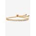 Women's Diamond Accent Gold-Plated Adjustable Drawstring S-Link Bracelet 9.25" by PalmBeach Jewelry in Gold