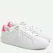 J. Crew Shoes | Jcrew Saturday Sneaker In White With Pink Accent | Color: Pink/White | Size: 8