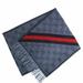 Gucci Accessories | Gucci Unisex Nikky Wool Alpaca Monogram Web Blue Scarf | Color: Blue/Gray | Size: Os