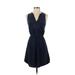 Splendid Casual Dress - Mini V Neck Sleeveless: Blue Print Dresses - Women's Size X-Small