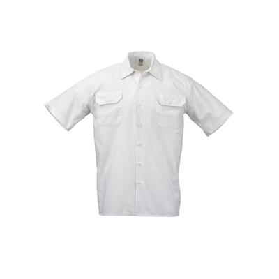 Barfly M60250WHXS Metro Edge Brewer Work Shirt w/ Short Sleeves - Poly/Cotton, White, X-Small