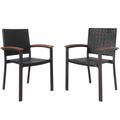 Costway Set of 2 Outdoor Patio PE Rattan Dining Chairs